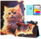 Auslbin Colorida de PU Funda iPad 10th Generation 2022 10.9 Pulgadas, Colorida y con Movimiento, Diseño Hermoso, Funda Abatible con Soporte, Gato