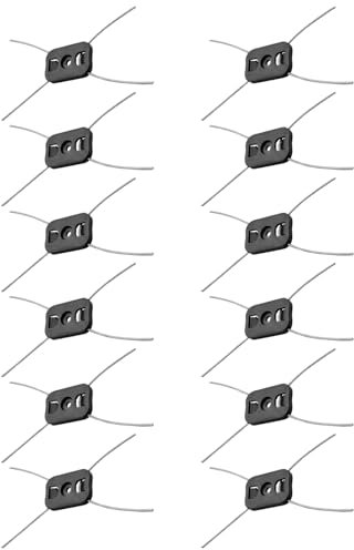 QAGGUM 4 Saitentrimmerkopf, Ersatzklinge aus Stahldraht, elektrischer Trimmerkopf, Unkrautvernichter, Aufsatz, für Akku-Rasentrimmer, 12 Stück