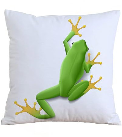 ERRTU Kissenbezug 50x50 cm,Tierdekor, Abbildung eines Frosches von hinten,Dekokissen Kissenbezüge Deko Kissen Bezug Wohnzimmer Zierkissen für Sofa Stuhl Bett Garten