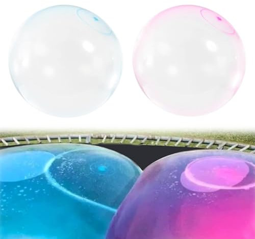 YcsRnn 2Pcs Inflatable Bubble Ball, Expandable up to 70cm Giant Outdoor Pool & Beach Toy for Outdoor Play and Ideal for Boys and Girls (2 Colors)