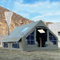 Pop-Up Tent Family Inflatable Tents House with Stove Jack Hole,Pump,Accommodate 4-6 Persons,4 Season 3000mm Waterproof Windproof Large Blow Up Air Tent,Easy Setup(Cotton Canvas(Green)-L:400x300x210cm)