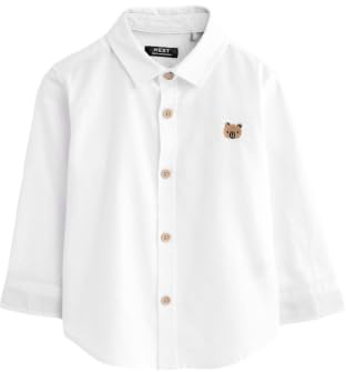 NEXT Jungen Standard Langärmeliges Oxford-Hemd White Character Numeric_74-Numeric_80
