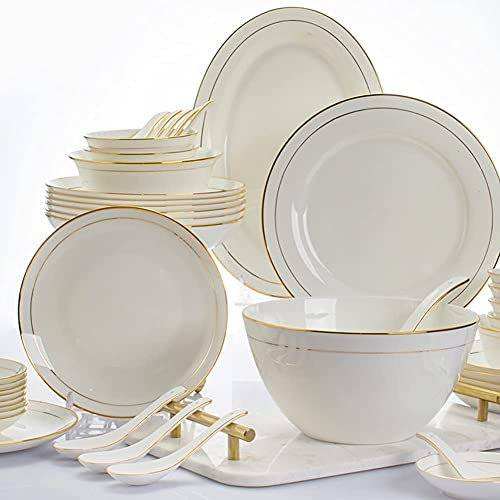 Dinnerware Sets - Luxury Gift Dishes Service Set, 32/58PCS Ceramic Dinnerware Set Bone China Tableware Dishes Plates Ceramic Combination Dinner Service Set Porcelaine,32 Pieces