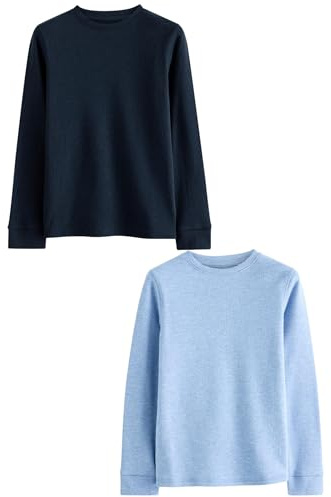 NEXT Jungen Langärmelige Thermo-Oberteile im 2er-Pack Blau/Marineblau 158-164