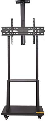 Support TV mobile pour écrans de 32 à 100 pouces - Hauteur réglable - Chariot TV avec plateau et roulettes - Support TV à mouvement complet pour écran LCD LED OLED Plasma - Supporte jusqu'à 80 kg