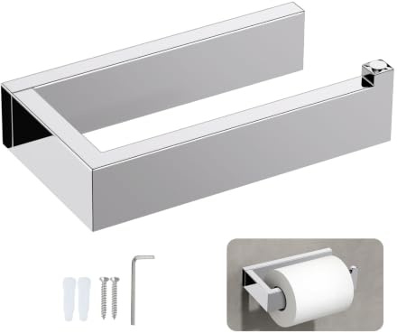 YACVCL Chrome Toilet Roll Holder Wall Mounted for Modern Bathroom | Toilet Paper Holder Screw SUS304 Stainless Steel Non-slip Design Tissue Roll Holders for Kitchen Washroom