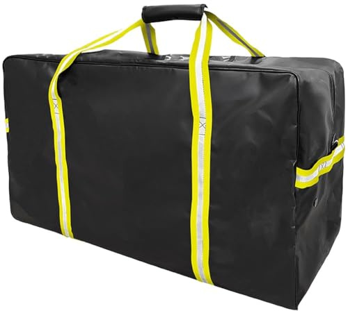 RichVibe for Heavy Duty Ice Hockey Equipment Bag 78 x 41 x 36 cm PVC Plane with Ventilated Mesh Skates, Handschuhe, Helm, Gear Storage, Black