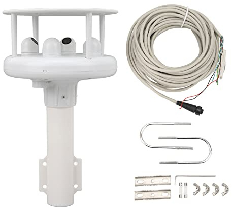Vvikizy Anemometro Ad Ultrasuoni, Sensore di Direzione della velocità del con Uscita RS485 RS232, per Applicazioni Terrestri su PC per Stazioni Meteorologiche
