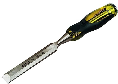 STANLEY 0-16-257 Ciseau Bois Dynagrip Prof - Taille : 16 Mm Gamme FATMAX - Indémanchable Et Incassable - Usage Intensif - Poignée Ergonomique Bi Matière - Lame Qualité Pro En31 - Lame Traversante