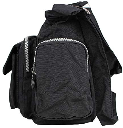 Bag-Street Damen Nylon Shoppertasche UmhÃngetasche Crossover Bag Schultertasche Schwarz