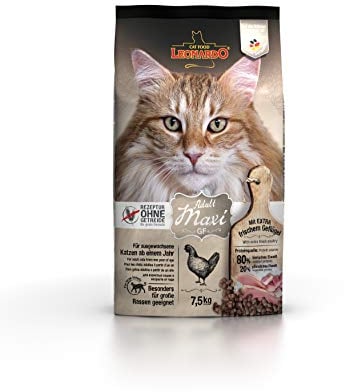 LEONARDO Adult GF Maxi [7,5kg] Katzenfutter | Getreidefreies Trockenfutter für Katzen | Alleinfuttermittel für große Katzenrassen ab 1 Jahr