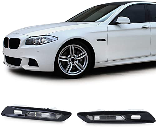 Klarglas LED Seitenblinker Schwarz Smoke passend für BMW 5er F10 F11 10-13
