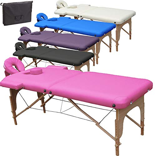 Beltom® Mobile Massagetisch Massageliege Massagebank 2 zonen klappbar THERAPIELIEGE +TA. - Pink