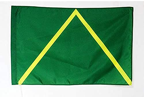 AZ FLAG Bandiera di Karting Verde E Gialla 90x60cm - Bandiera COMMISSARIO di Pista 60 x 90 cm Foro per Asta