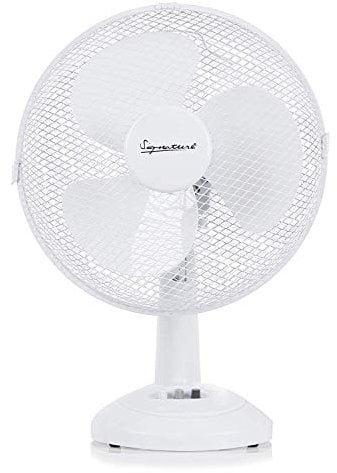 Signature S40008 9” 2 Speed Desk Fan with Oscillation, Adjustable Tilt, White