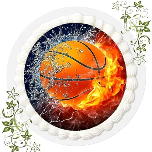 Für den Geburtstag ein Tortenbild, Esspapier mit dem Motiv: Basketball, Essbares Foto für Torten, Tortenbild, Tortenaufleger Ø 20cm ESSPAPIER Basketball Nr. 23