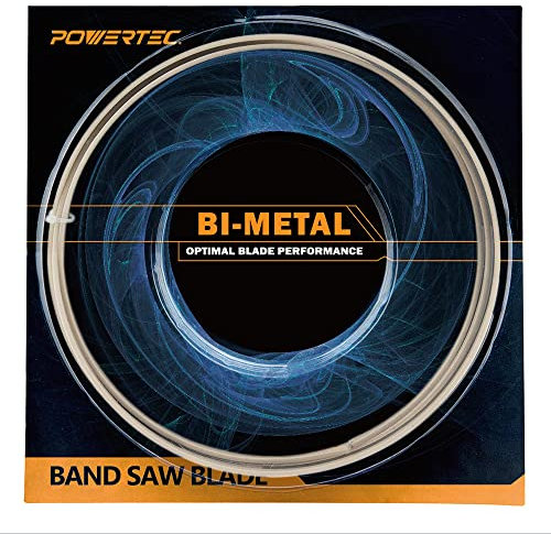 POWERTEC 82 Inch Bi-Metal Bandsaw Blades, 1/2 x 14 TPI Non-Ferrous Metal Cutting Band Saw Blades for Delta 28-190 12 Band Saw, 28-560 16 3-Wheel Band Saw and JET JWBS-12OS 12 Band Saw, 1pk (13270)
