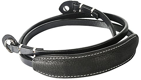 CANPIS Cinturino per fotocamera in vera pelle con chiusura rapida, CP005 vintage fotocamera tracolla collo per Nikon Canon Sony Pentax Leica Olympus Fuji Tutte le fotocamere DSLR (nero)