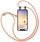 moex Handykette für Apple iPhone XR Hülle mit Band abnehmbar, Handyhülle mit Kette zum Umhängen, Handyband Kordel Umhängehülle, Necklace Handy Umhängeband, Rosé Gold