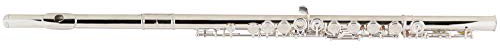 Lechgold FL-19/3 Querflöte - Versilberte Flöte mit C-Fuß - Mundlochplatte aus 925er Sterling-Silber - Kopfstück und Korpus aus Neusilber - Geschlossene Klappen - Inklusive Etui, Tasche und Wischerstab