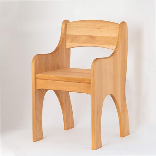 BioKinder Kinderstuhl mit Armlehnen Holzstuhl Stuhl für Kinder Levin aus zertifiziertem Bio-Massivholz Erle 36 x 36 x 55 cm