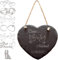 UDIG Schieferherz Gross zur Hochzeit personalisiert mit Namen, Datum und Motiv, romantische Hochzeitsgeschenke für Brautpaar Schiefer Herz 20 cm