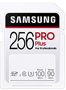 Samsung PRO Plus SD-Karte, 256 GB, SDXC UHS-I U3, 100 MB/s Lesen, Speicherkarte für Full HD & 4K UHD, MB-SD256H/EU