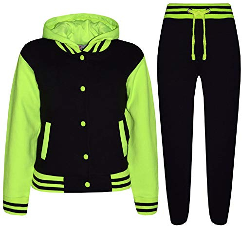 A2Z 4 Kids Girls Boys - T.S B.B Plain Black & Neon Green 9-10