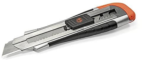 TACTIX XL Cuttermesser groß Teppichmesser mit 3 Abbrechklingen 25mm SK5 scharf
