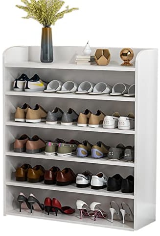 Schuhregal Massivholz-schuhregal, Einfacher Mode-Multi-Tier-Speicher-Schuh-Rack, Platzsparender Schuhorganisator(Color:Weiß)