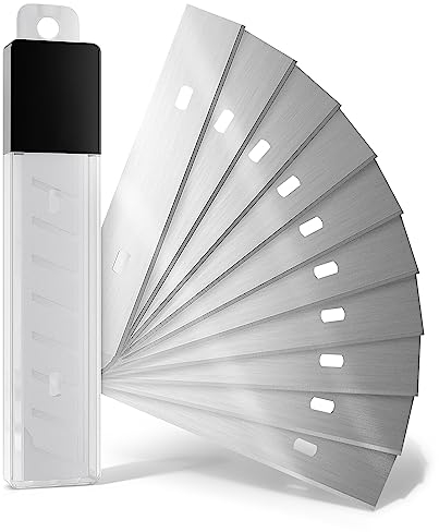 KISTEK® Ersatzklingen für Universalschaber 98-102mm [10 Stück] - Extra scharfe Federstahl-Klingen - Ideal als Ceranfeldschaber, Tapetenschaber, Kochfeldschaber - KISTEK® Schaber Ersatzklingen