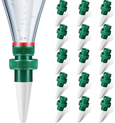 Patelai Terracotta Plant Watering Spikes Self to Use with Cola Bottles Houseplant Watering Stakes Automatic Irrigation System(15 Pack,White)