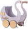 Puppenwagen ab 1 Jahr - Individuell mit Namen - Handgefertigter Puppenwagen - Holzpuppenwagen - Sicher Abgerundete Kanten - Ausdrucksstarke und Schöne Farben (Lavendel)