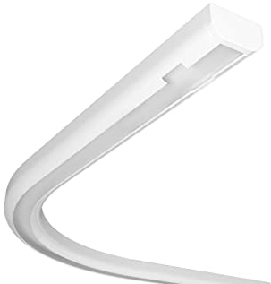 Home-Vision Gardinenschiene Vorhangschiene 1-läufig, 2-läufig, 3-läufig,4-läufig(Serie Z, Rundbogen Links) Aluminium, Inkl. Befestigungsmaterial, für Schiebevorhang