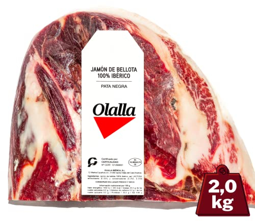 2 kg Jamón de Bellota 100% Ibérico Olalla Deshuesado Punta - Jamon Iberico de elaboración tradicional - Embutidos ibericos de bellota