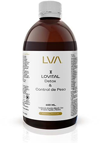 LOVITAL DETOX DEPURATIVO Limpieza de Colon | Ayuda para la Retención de Líquidos y eliminar toxinas | Jarabe Antioxidante y Diurético Natural con sabor afrutado | 100% Vegano | 450ml