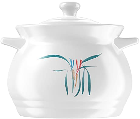 SHALOLY Mijoteuse avec Couvercle Et Poignée, Grande Casserole en Céramique Antiadhésive, Casserole De Cuisine Traditionnelle pour Micro-Ondes, Gaz, Cuisinière en Céramique,3L (3L)