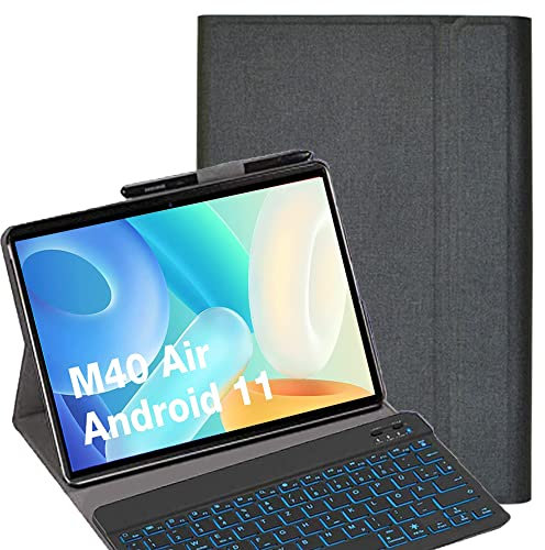YHFZR Tastiera Custodia per Teclast M40 Air, [Italiana Layout] 7 Colori Backlit Tastiera Wireless con Custodia Protettiva per Teclast M40 Air 10,1 Pollice, Nero