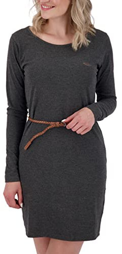 alife & kickin Damen EllinAK A Longsleeve Dress Kleid Damenkleid Freizeitkleid Sommerkleid XS-XXL, Moonless Melange