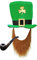 com-four® St. Patrick's Day Kostüm Set - Grüner Hut mit Bart und Pfeife - Perfekt für irische Feiern - Kostümset für Erwachsene für den Saint Patricks Day (04-teilig - Set15)