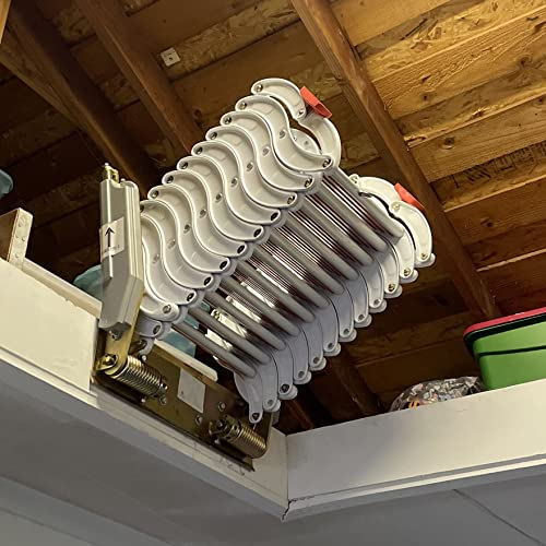 Dachbodenleiter zum Klettern Teleskop-Klapptreppe, 9–3 m, Wandmontage, Dachbodenleiter, Größe individuell (H-3 m, Stahl)