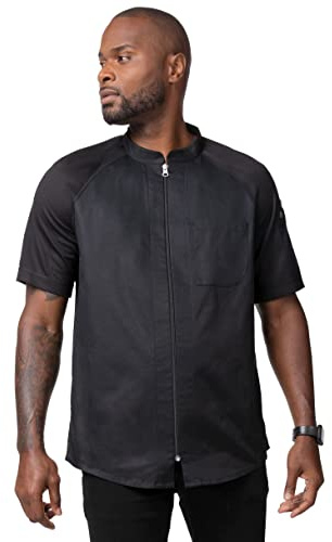 Chef Works Men's Arcadia Chef Coat, Black, 3XL