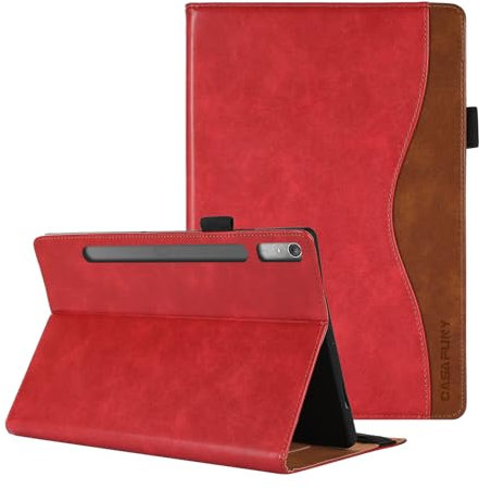 CASAFUNY Custodia Cover per Lenovo Tab P11 Pro Gen 2 TB138FC/TB132FU, Custodia Protettiva Case in Pelle PU con Supporto e Slot per Scheda per Lenovo Tab P11 Pro (2nd Gen) 11,2 2022 Tablet, Rosso