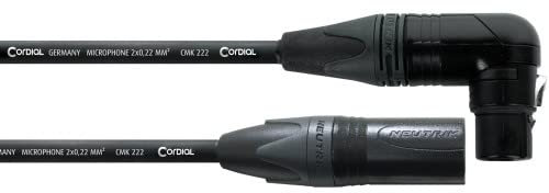 CORDIAL - CPM7.5FRM - Cable de micrófono con XLR hembra. XLR macho acodado 7,5 m, Conectores NEUTRIK, Select