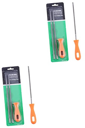YARNOW 2 Set File Lima in Acciaio Al Carbonio Lima in Lega Temprata Lima a Mano Tonda Affilatrici Per Motoseghe Lima Per Frese Rotanti Quadrato Plastica Affila Il Coltello Ruotare
