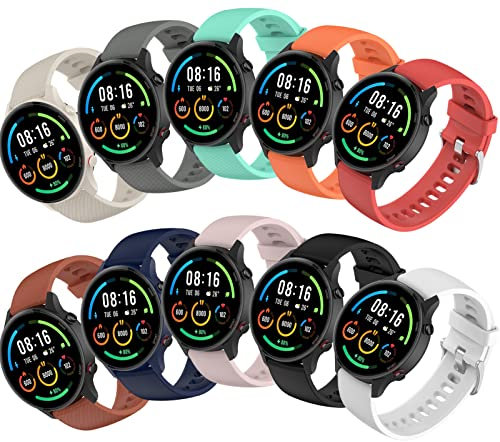 Z.DuDuZAZA Bands Compatible for Xiaomi Mi Smartwatch Watch S1 Active/S1 Pro Straps, 10 Pack Soft Silicone Wristband Replacement Bracelets for MI Watch Color Sport/2 Pro/S1/S2/S3/S4