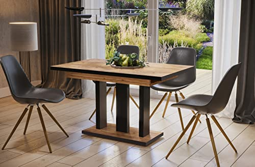 Endo-Moebel Esstisch Appia 130cm - 210cm erweiterbar ausziehbar Säulentisch Küchentisch Spezial (Craft Eiche)