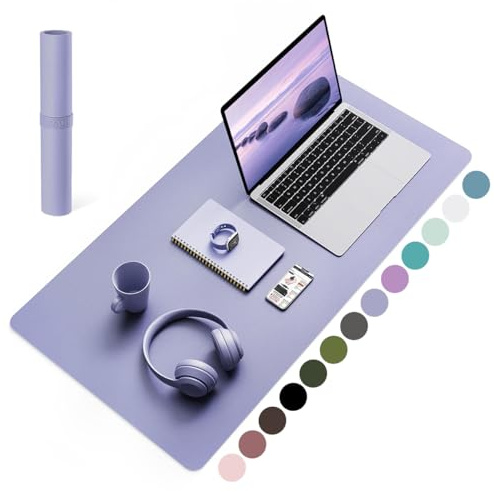 YSAGi Non-Slip Desk Mat, Waterproof Large Mouse Pad 80x40 cm Lavender | Protects From Scratches, Stains, Spills, Ultra-Thin for Precise Mouse & Writing, Easy-Clean for Office, Home, Decor