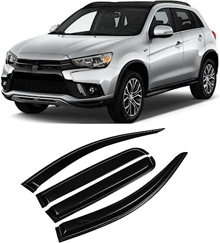 HMLTD 4 Stück ABS Windabweiser für Mitsubishi ASX 2010-2017 2018, Einfache Montage Windabweiser vorne und hinten, Auto Sonnenschutz, Autozubehör