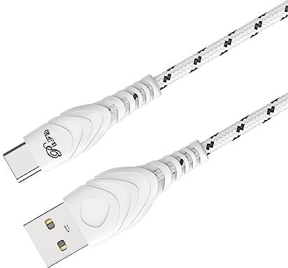 PIXFAB USB C Charging Cable For Doro 8100/8200 / 8050/8080 / 8035, [Type C] Fast Charging Cable [Nylon Braided], USB A – Type C Charger Cable 1M - White